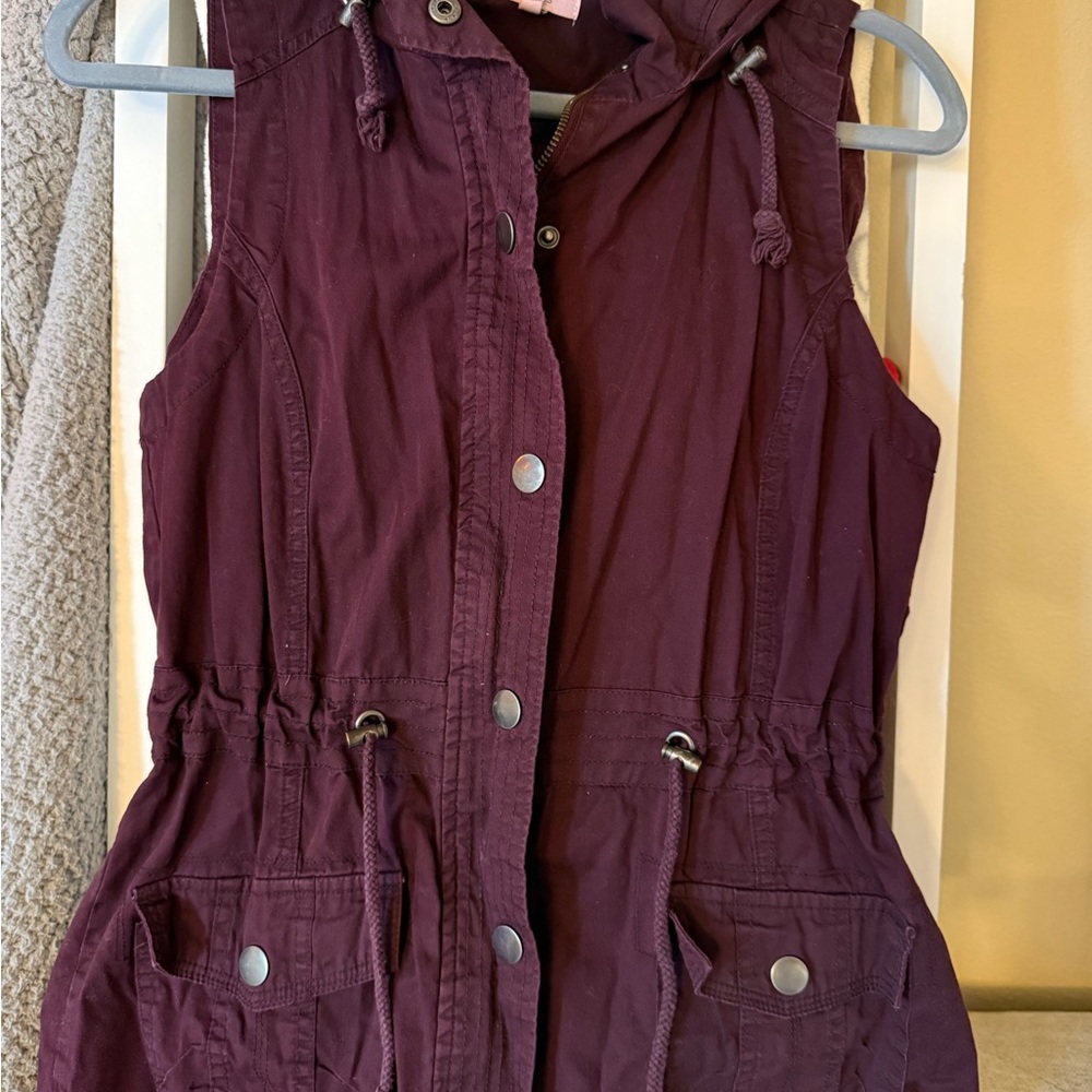 Maurices Plum Hooded Vest